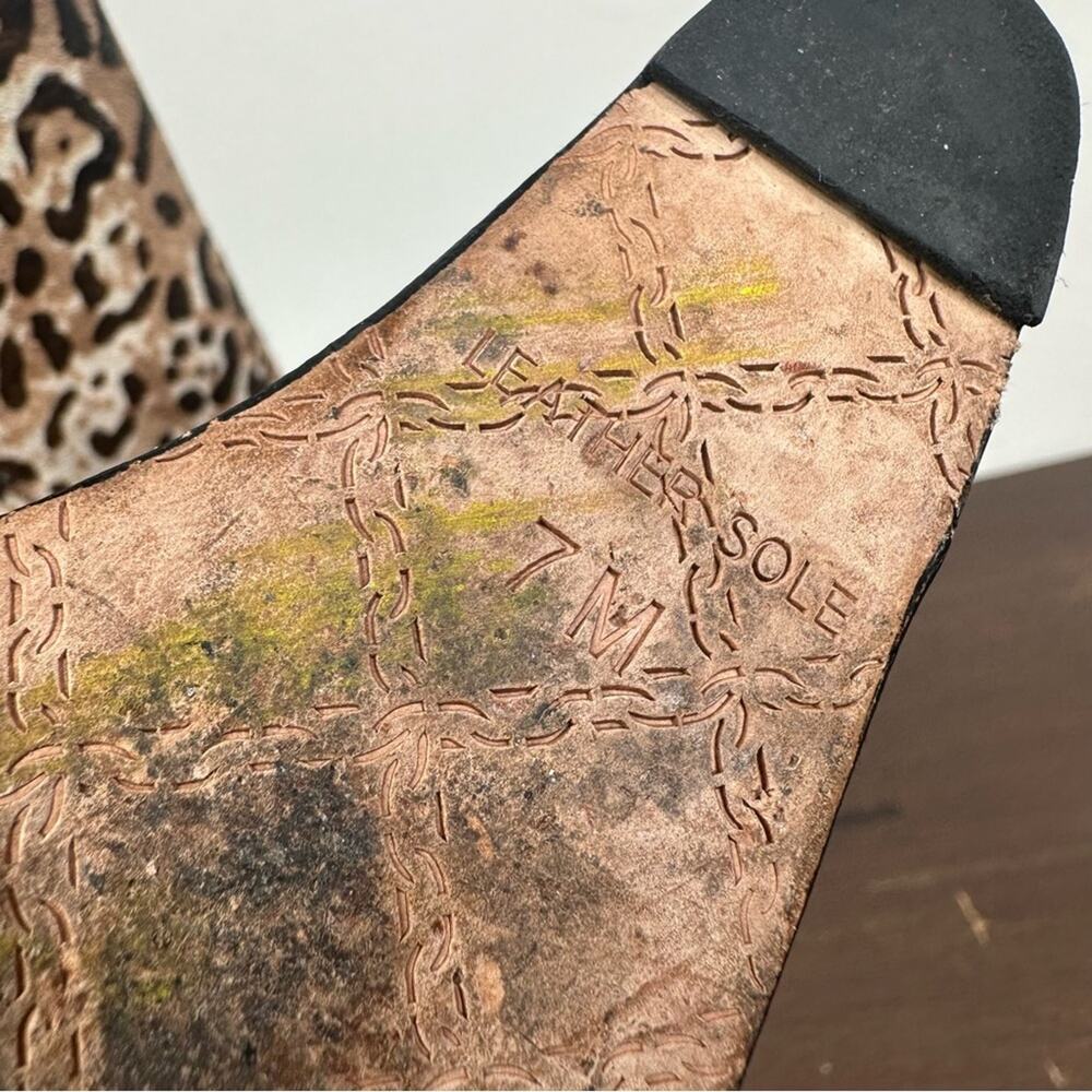 L.A.M.B. Women's Size 7 M Leopard Print Calf Hair Leather 'Dorothee' Wedge - Picture 7 of 13